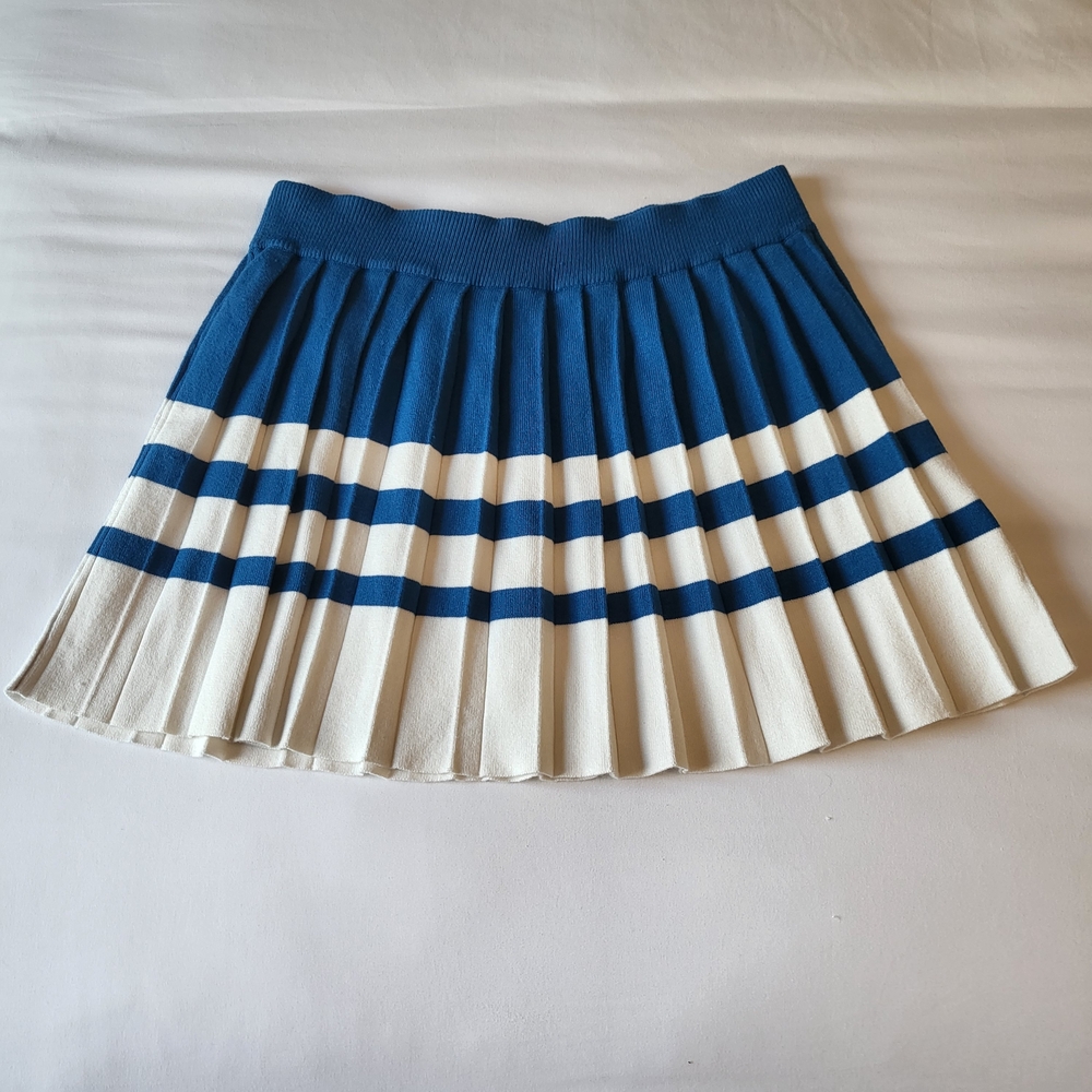 Urban Outfitters You Got Served Blue and White Striped Skirt Tennis Prep L